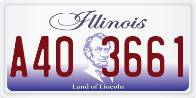 IL license plate A403661