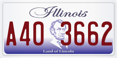IL license plate A403662
