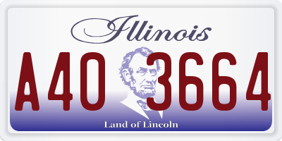 IL license plate A403664