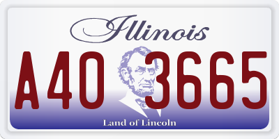 IL license plate A403665