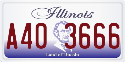 IL license plate A403666