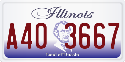 IL license plate A403667