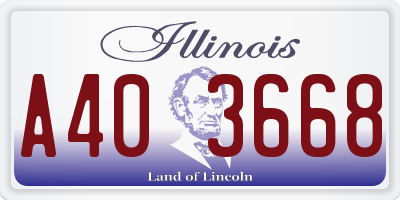 IL license plate A403668