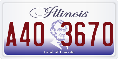 IL license plate A403670