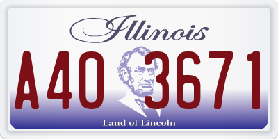 IL license plate A403671