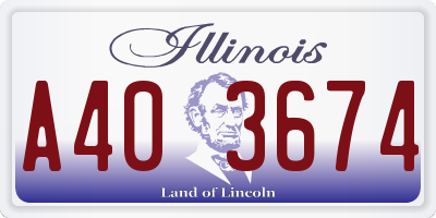 IL license plate A403674