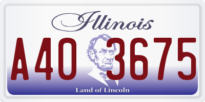 IL license plate A403675