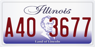 IL license plate A403677