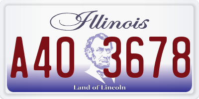 IL license plate A403678
