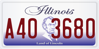 IL license plate A403680