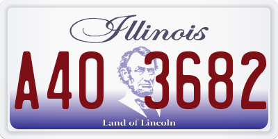 IL license plate A403682