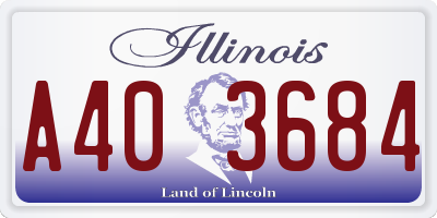 IL license plate A403684