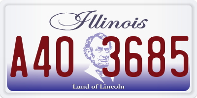 IL license plate A403685