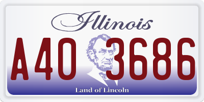IL license plate A403686