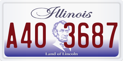 IL license plate A403687