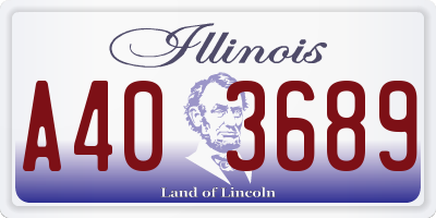 IL license plate A403689