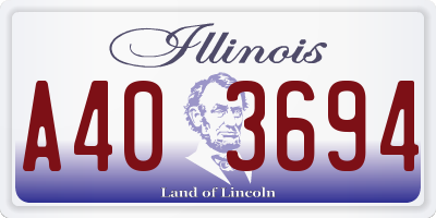 IL license plate A403694