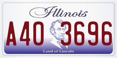 IL license plate A403696