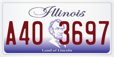 IL license plate A403697