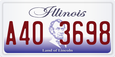 IL license plate A403698