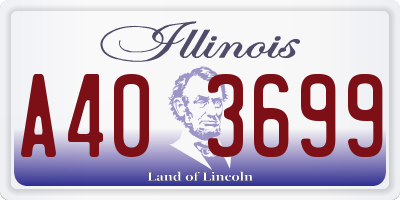 IL license plate A403699