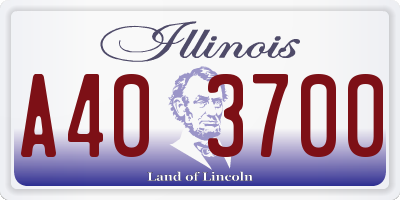IL license plate A403700