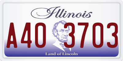 IL license plate A403703