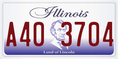 IL license plate A403704