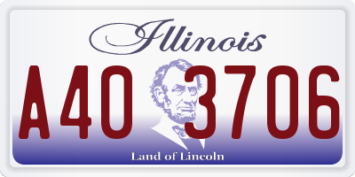 IL license plate A403706