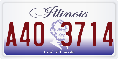 IL license plate A403714