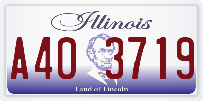 IL license plate A403719