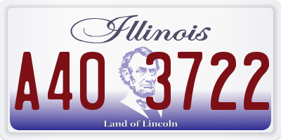 IL license plate A403722