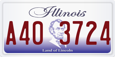 IL license plate A403724
