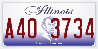 IL license plate A403734