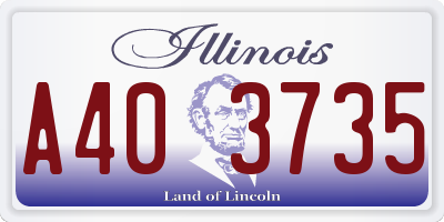 IL license plate A403735