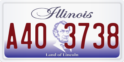 IL license plate A403738