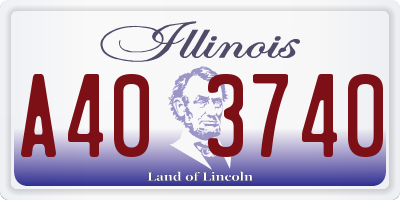 IL license plate A403740