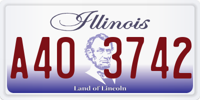 IL license plate A403742