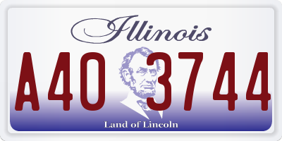 IL license plate A403744