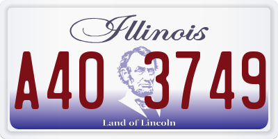 IL license plate A403749