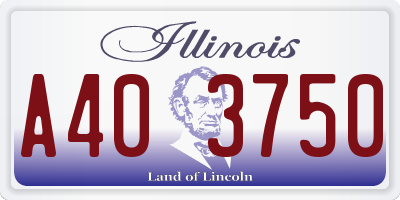 IL license plate A403750