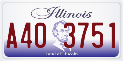 IL license plate A403751