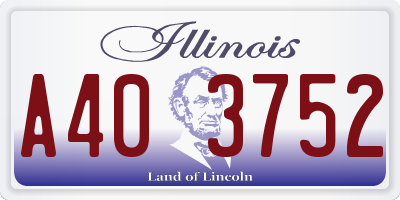 IL license plate A403752