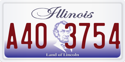 IL license plate A403754