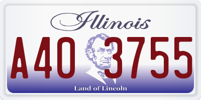 IL license plate A403755