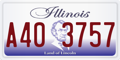 IL license plate A403757
