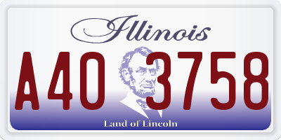 IL license plate A403758