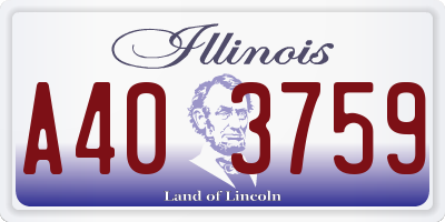 IL license plate A403759
