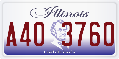 IL license plate A403760