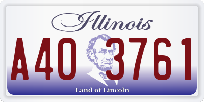 IL license plate A403761